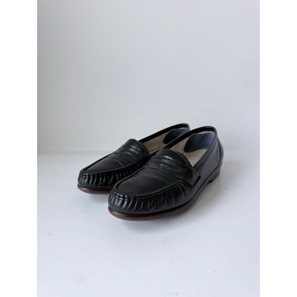 SAS Tripad Comfort Loafers Womens Size 8M Black Pebbled Leather Shoes USA Made